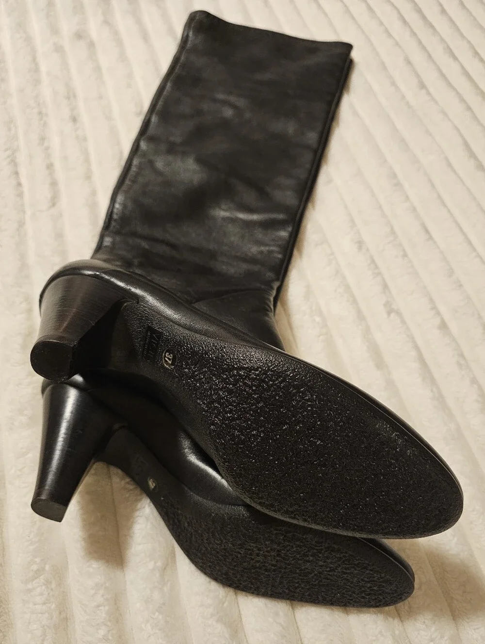 Vicini Giuseppe Zanotti Design Black Tall Genuine Leather Boots Size 37